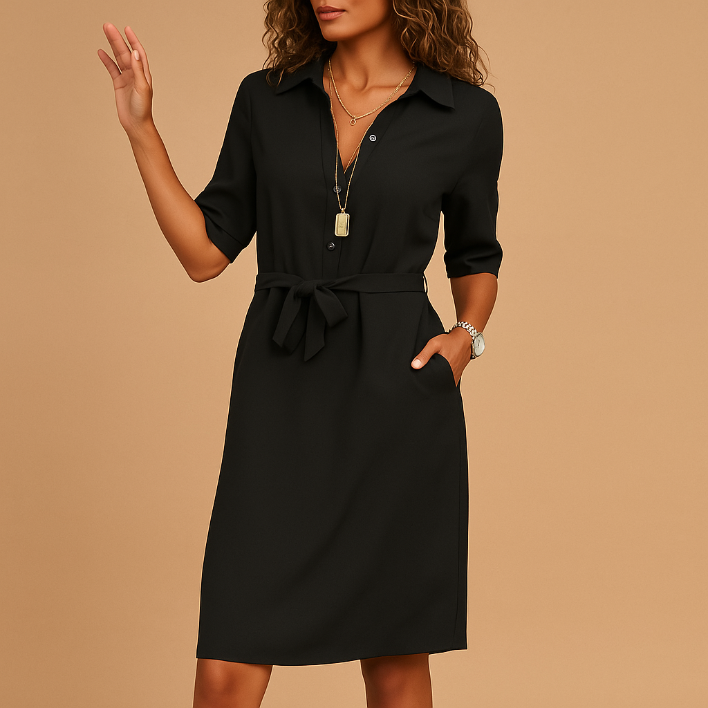 Elegant modern dress for women with flattering fit, perfect for work, casual outings, and evening events.