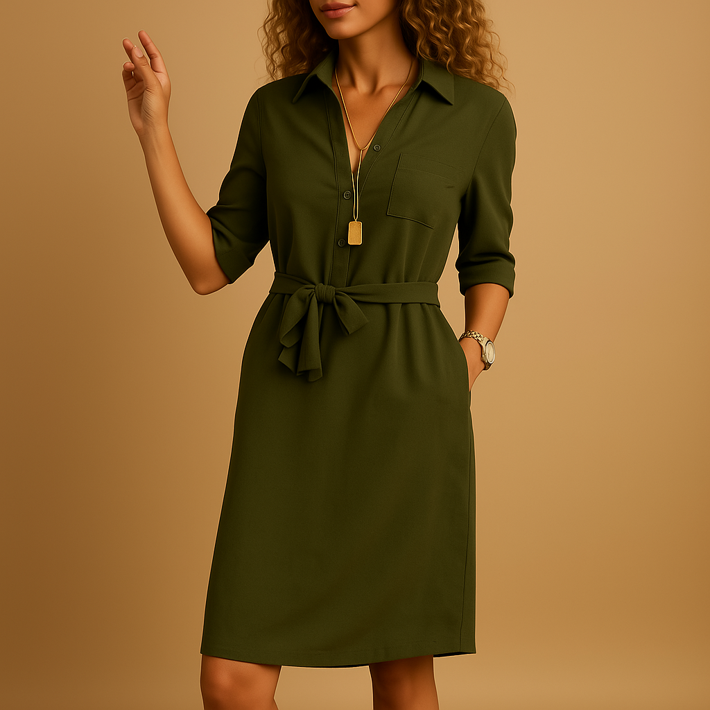 Elegant modern dress for women with flattering fit, perfect for work, casual outings, and evening events.