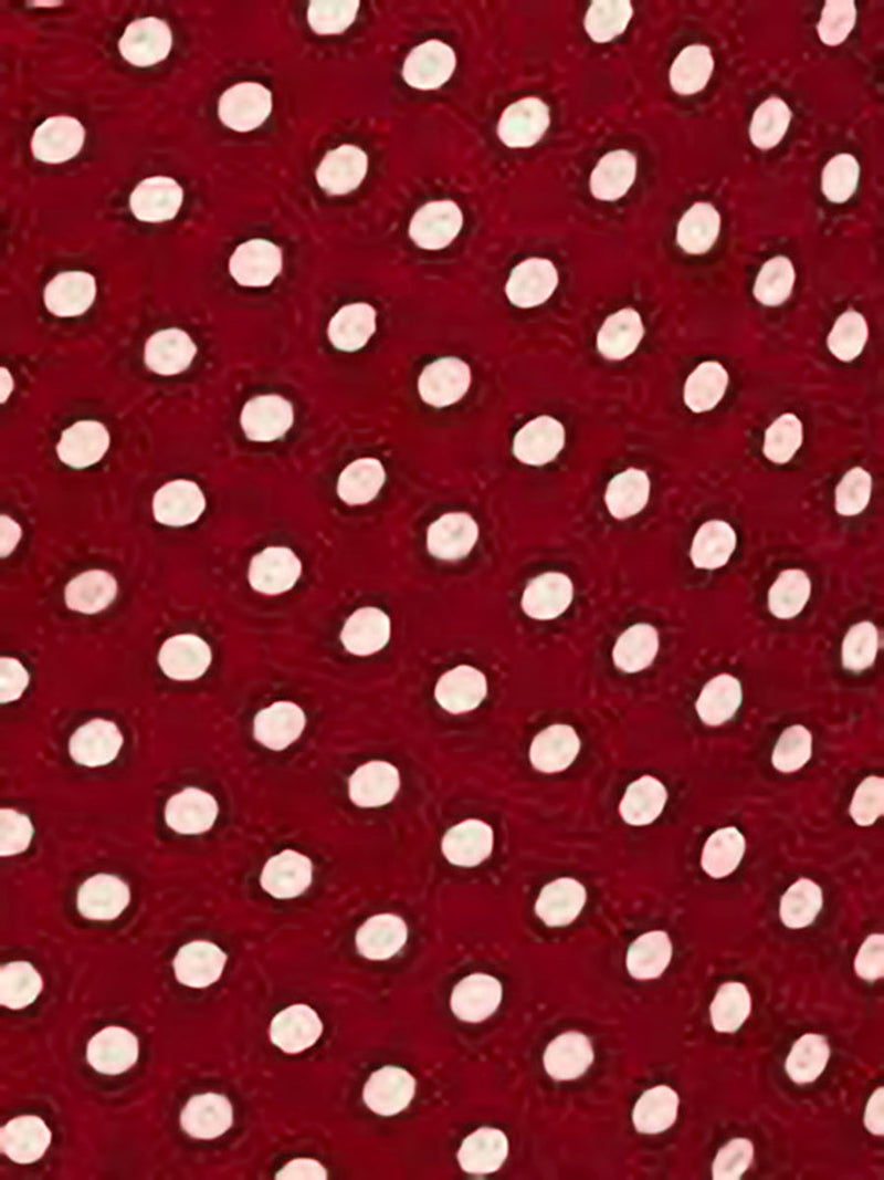 Long Sleeve Maxi Dress for Women with Square Neck and Polka Dot Print, fabric close-up