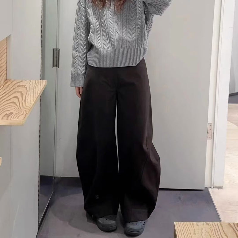 Women's Deconstructed Arc Straight Leg Pants in Dark Brown, front view