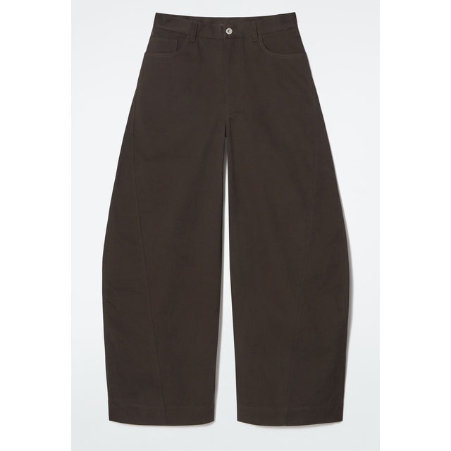 Women's Deconstructed Arc Straight Leg Pants in Dark Brown, front view
