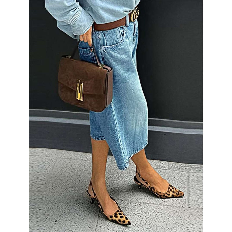 Women's High-Waist Straight-Leg Capri Jeans in Blue, side view