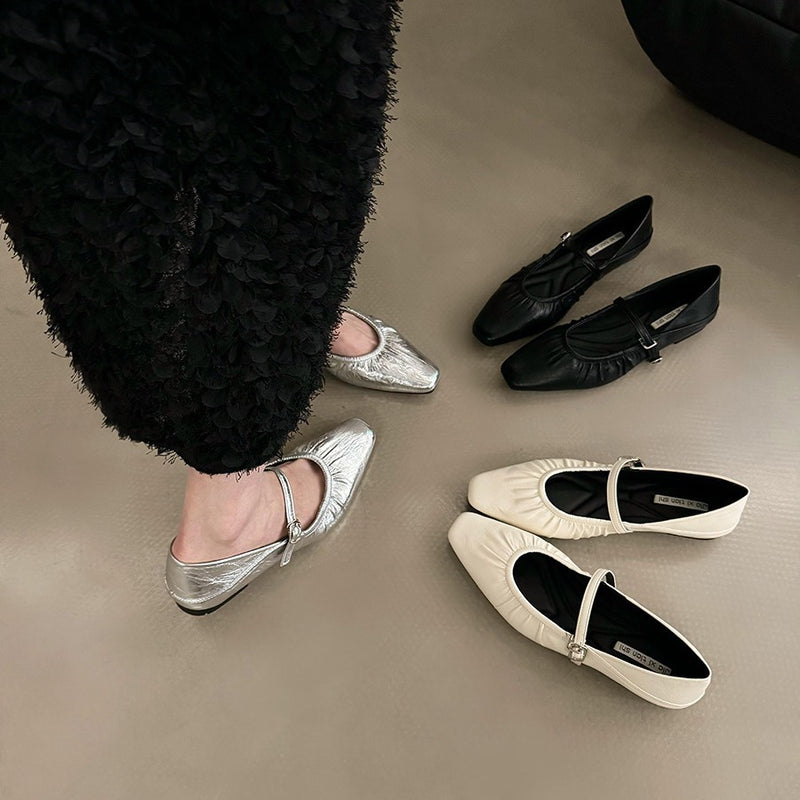 Women's Square Toe Low Heel Mary Jane Shoes, product photo