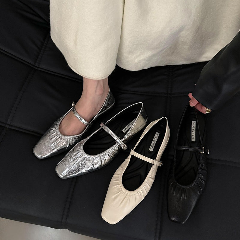 Women's Square Toe Low Heel Mary Jane Shoes, product photo