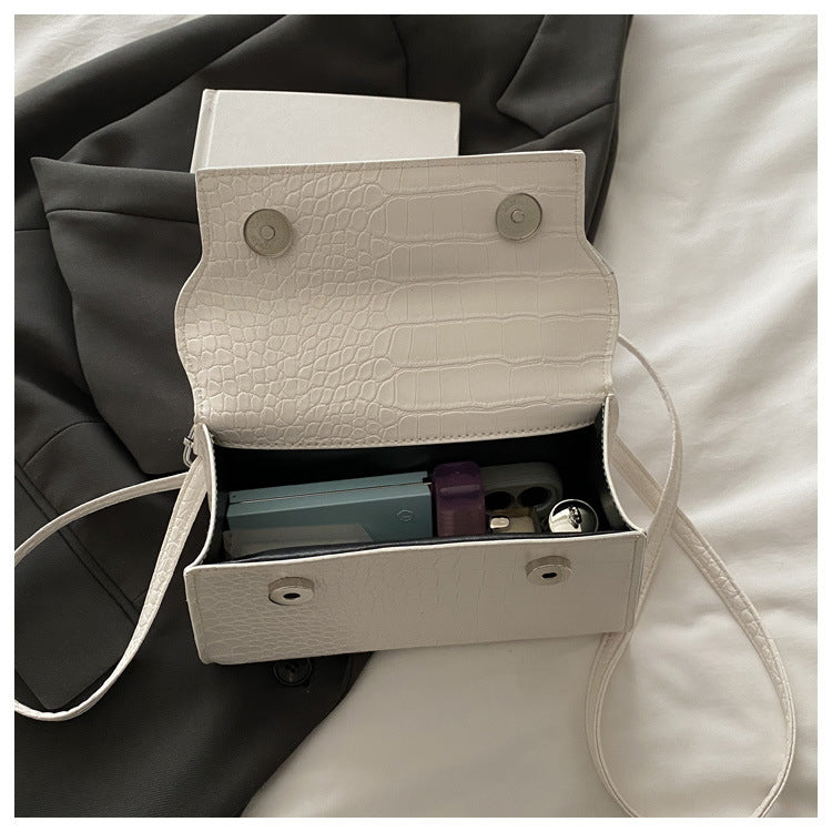 Women's Structured Top Handle Shoulder Bag in White, detail